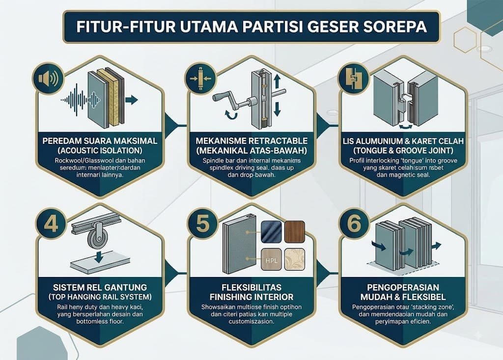 fitur utama partisi geser sorepa